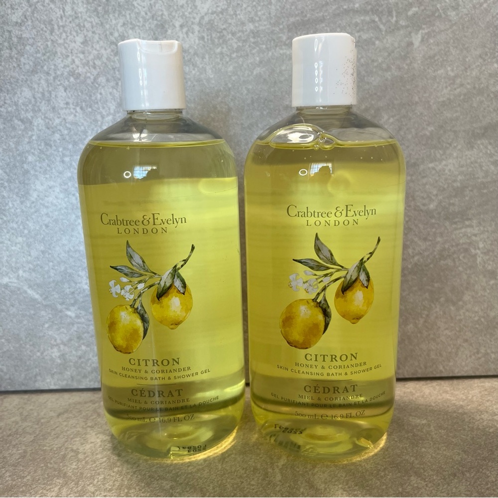 Lot of 2 Crabtree & Evelyn CITRON HONEY & CORIANDER Shower Gel Jumbo 16.9 OZ EA